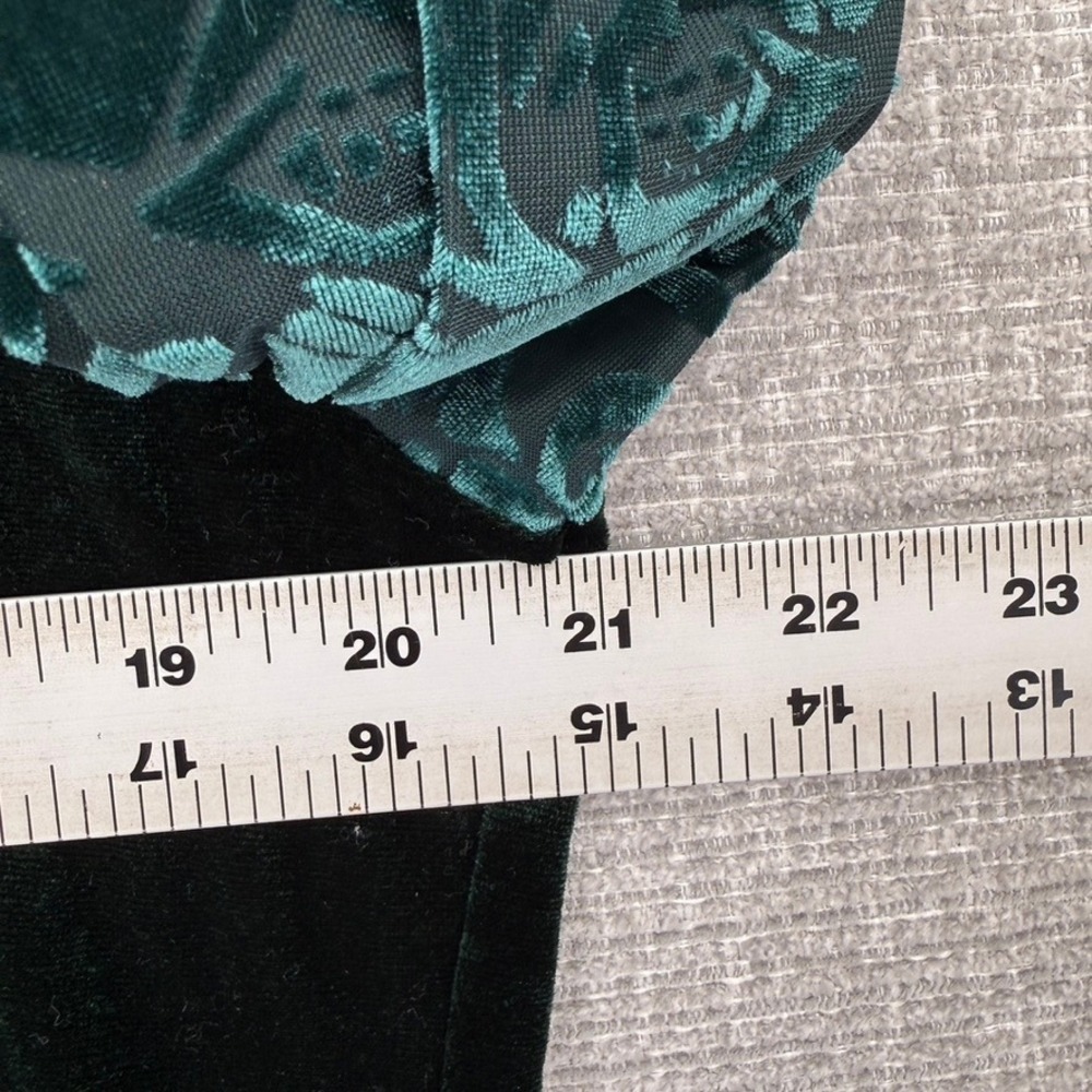 Caleaoo Velvet Whimsigoth Mock Neck Top Women M Green Stretch Flowy Goth Boho - Picture 6 of 10